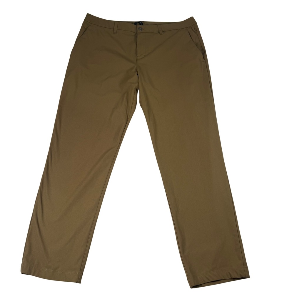 Lululemon Commission Slim Fit Pant Mens 38 Artifact Brown Warpstreme Golf Chino